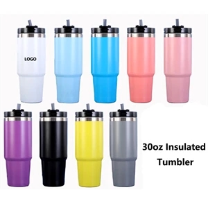 30 oz Insulated Tumbler With Lids and Straws