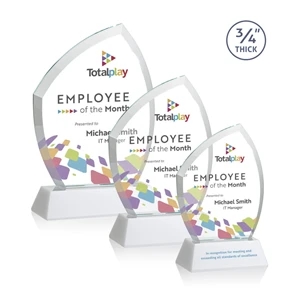 Daltry VividPrint™ Award on Newhaven Base - White | https://www.bestnamebadges.com