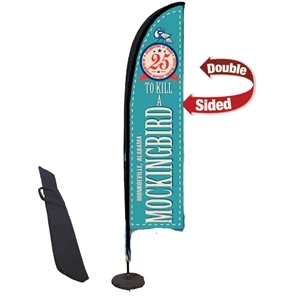 13' Premium Razor Sail Sign, 2-Sided, Ground Spike