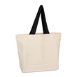 Canvas Beach Bag with Color Handles | https://www.bestnamebadges.com