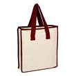 Canvas Shopping Bag with Color Handles | https://www.bestnamebadges.com