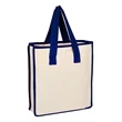 Canvas Shopping Bag with Color Handles | https://www.bestnamebadges.com