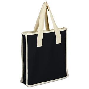 Color Canvas Shopping Bag with Natural Handles