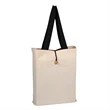 Canvas Button-up Tote with  Color Handles | https://www.bestnamebadges.com