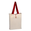 Canvas Button-up Tote with  Color Handles | https://www.bestnamebadges.com