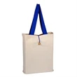 Canvas Button-up Tote with  Color Handles | https://www.bestnamebadges.com