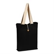 Canvas Color Button-up Tote with  Natural Handles | https://www.bestnamebadges.com
