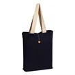 Canvas Color Button-up Tote with  Natural Handles | https://www.bestnamebadges.com