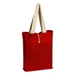 Canvas Color Button-up Tote with  Natural Handles | https://www.bestnamebadges.com