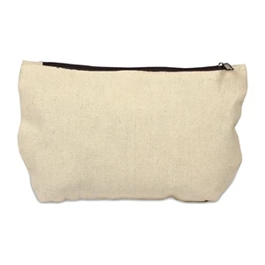 Canvas Travel Kit/Makeup Bag with Color Zipper