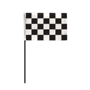 Checkered Racing Stick Flags - 5mil plastic | https://www.bestnamebadges.com