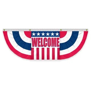USA Pleated Full Fan With Welcome Center | https://www.bestnamebadges.com