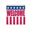 USA Pleated Full Fan With Welcome Center | https://www.bestnamebadges.com