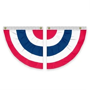 USA Pleated Half Fan 3' x 3' | https://www.bestnamebadges.com