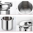 Stainless Steel Double Wall Ice Bucket with Lid and Tongs  | https://www.bestnamebadges.com