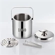 Stainless Steel Double Wall Ice Bucket with Lid and Tongs  | https://www.bestnamebadges.com