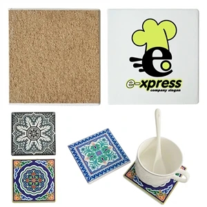 Customized Ceramic Full Color Square Absorbent Cup Coaster