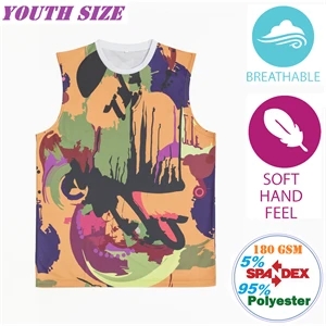 Streetstyle Breathable Youth Tanks w/ Full Bleed Sublimation | https://www.bestnamebadges.com