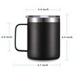 Vacuum Insulated Coffee Mug with Handle | https://www.bestnamebadges.com