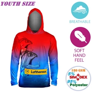 180G Poly-Cotton Casual Youth Long Sleeve T-Shirts W/ Hoodie | https://www.bestnamebadges.com