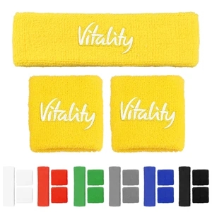 Terry Sweat Head & Wrist Band Set