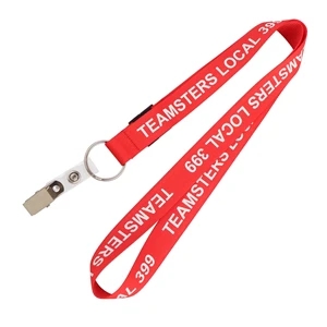 3/4" Lanyard w/Adjustable Buckle & Bull Dog Clip