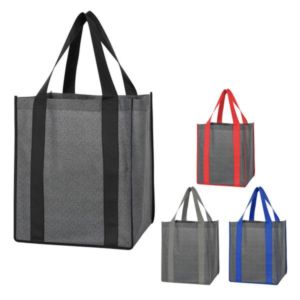 Heathered Non-Woven Shopper Tote Bag | https://www.bestnamebadges.com