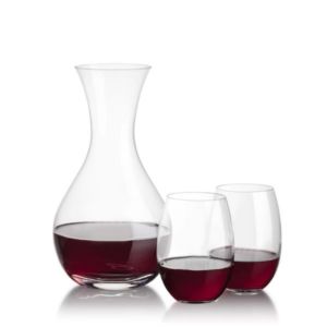 Adelita Carafe &  Carlita Stemless Wine | https://www.bestnamebadges.com