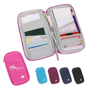 Solid Polyester Zipper Card Holder