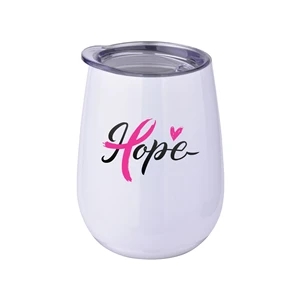 10 oz Stainless Steel Stemless Wine Glass | https://www.bestnamebadges.com