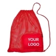 Mesh Drawstring Bag with Exterior Pocket | https://www.bestnamebadges.com