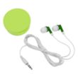 Earbuds In Round Plastic Case | https://www.bestnamebadges.com