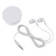 Earbuds In Round Plastic Case | https://www.bestnamebadges.com