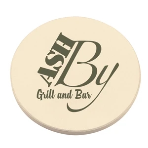 Round Absorbent Coaster | https://www.bestnamebadges.com