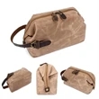 Premium Waxed Canvas Travel Toiletry Bag | https://www.bestnamebadges.com