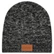 Knit Beanie With Leather Tag | https://www.bestnamebadges.com