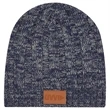 Knit Beanie With Leather Tag | https://www.bestnamebadges.com