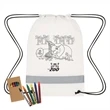 Lil' Bit Reflective Coloring Drawstring Bag With Crayons | https://www.bestnamebadges.com