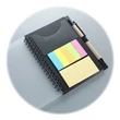 Journal with Pen, Flags & Sticky Notes | https://www.bestnamebadges.com