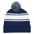 Two-Tone Knit Pom Beanie With Cuff | https://www.bestnamebadges.com