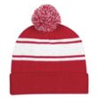 Two-Tone Knit Pom Beanie With Cuff | https://www.bestnamebadges.com