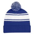 Two-Tone Knit Pom Beanie With Cuff | https://www.bestnamebadges.com