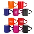 11oz Color Changing Sublimation Ceramic Mug with Heart Handl | https://www.bestnamebadges.com
