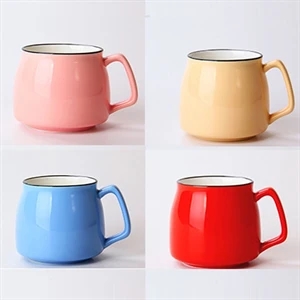 13.5oz Glossy Potbelly Ceramic Coffee Mugs | https://www.bestnamebadges.com