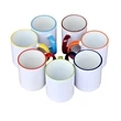 11oz Colorful Rim Handle White Ceramic Mug | https://www.bestnamebadges.com