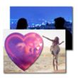 Post Card with Full Color Heart Coaster | https://www.bestnamebadges.com
