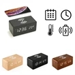 Wooden Digital Alarm Clock with Wireless Charging | https://www.bestnamebadges.com