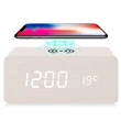 Wooden Digital Alarm Clock with Wireless Charging | https://www.bestnamebadges.com