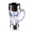 Plastic Transparent Self-stirring Coffee Mug | https://www.bestnamebadges.com