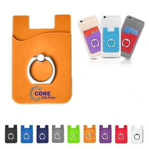 Silicone Card Holder with Metal Ring Phone Stand